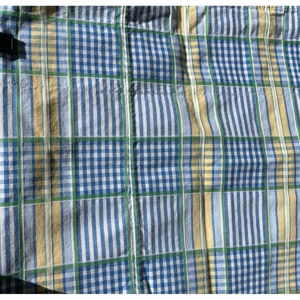 Waverly Valance Blue Yellow Plaid Rod Pocket 100% Cotton Made in USA 76" x 15"